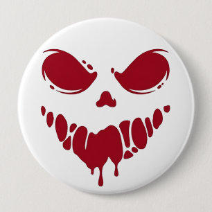 Griezelige Bloederige Gezicht Knop - Halloween Pat Ronde Button 4,0 Cm