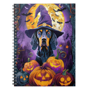 Griezelige Bluetick Coonhound Halloween Heksenpomp Notitieboek
