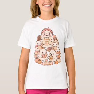 Griezelige Boek Club Spook Lezen Pompoen Gezellig T-shirt