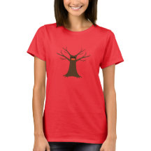 Griezelige boom met mondkapje Dames T-shirt