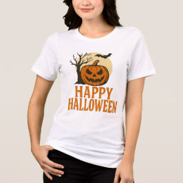Griezelige Boom & Pompoen Halloween T-shirt