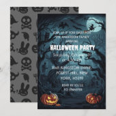 Griezelige Bos Pompoen Halloween Feest Kaart (Voorkant / Achterkant)
