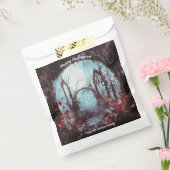 Griezelige Bossen Volle Maan Happy Halloween Bedankzakje (Gezegeld)