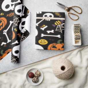 Griezelige botten en skeletten voor Halloween Cadeaupapier