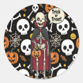 Griezelige botten en skeletten voor Halloween Ronde Sticker (Voorkant)