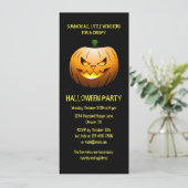 Griezelige brandende Halloween pompoen uitnodiging (Staand voorkant)
