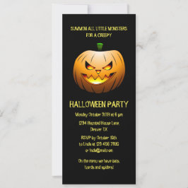 Griezelige brandende Halloween pompoen uitnodiging