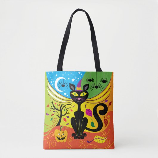 Griezelige Bries Kat Tote Bag (Voorkant)