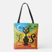 Griezelige Bries Kat Tote Bag (Achterkant)