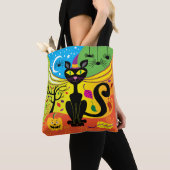 Griezelige Bries Kat Tote Bag (Dichtbij)