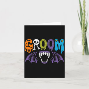 Griezelige bruid en bruidegom Halloween huwelijksl Kaart
