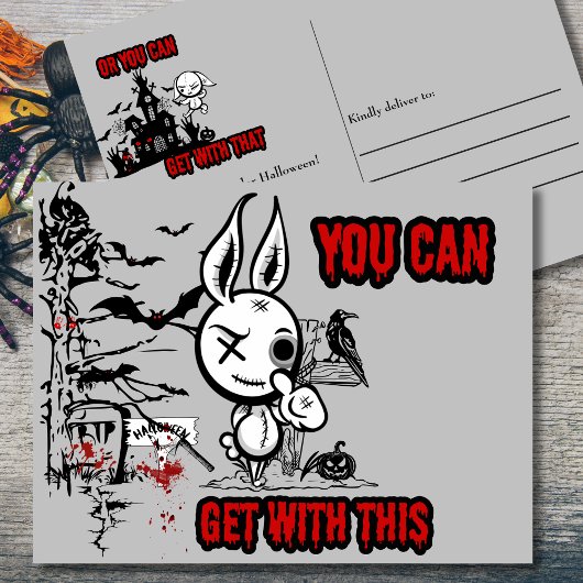 Griezelige Bunny Halloween Feestdagenkaart