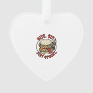 Griezelige Burger T-shirt Vintage Gravure Hallowee Ornament