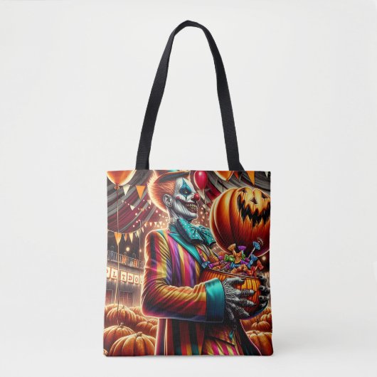 Griezelige Carnaval Clown Zombie Halloween Tote Bag (Voorkant)