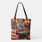 Griezelige Carnaval Clown Zombie Halloween Tote Bag (Achterkant)