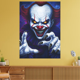 Griezelige clown canvasprint canvas afdruk