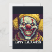 griezelige clown gelukkig halloween party uitnodig kaart (Achterkant)