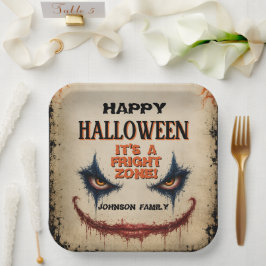 Griezelige Clown Halloween Kostuum Feest Spelonkig Papieren Bordje