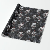 Griezelige Clown Horror Halloween Cadeaupapier (Uitgerold)