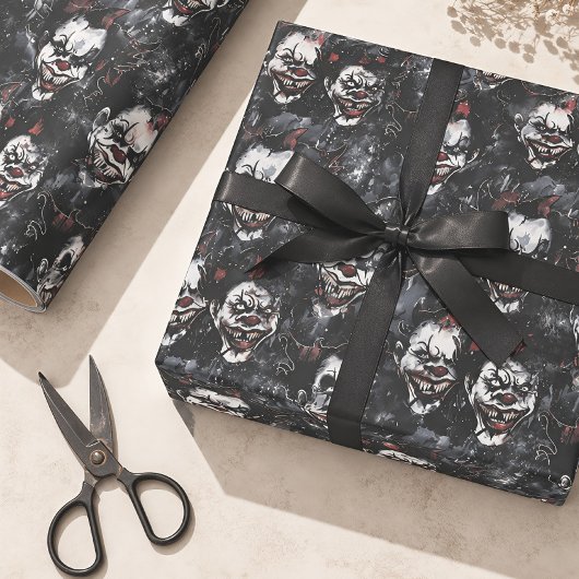 Griezelige Clown Horror Halloween Cadeaupapier
