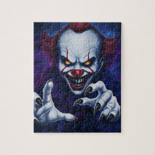 Griezelige clown legpuzzel