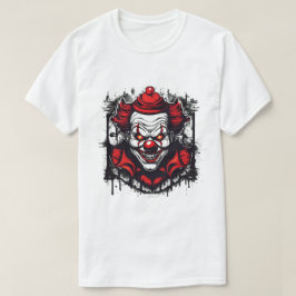 griezelige clown met griezelig grijns t-shirt