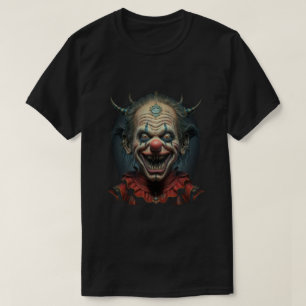 Griezelige Clown met griezelige grijns T-shirt