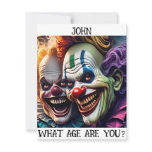 griezelige clowns verjaardags Kaart