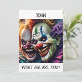  griezelige clowns verjaardags Kaart (Staand voorkant)