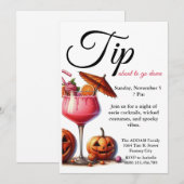 Griezelige Cocktail Uitnodiging Sjabloon Halloween (Voorkant / Achterkant)