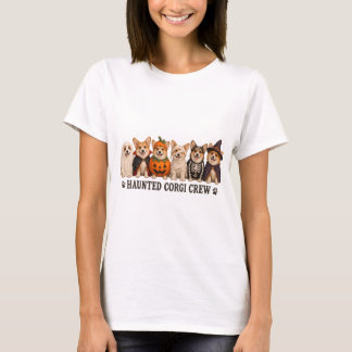 Griezelige Corgi-honden in Halloween-kostuums T-shirt