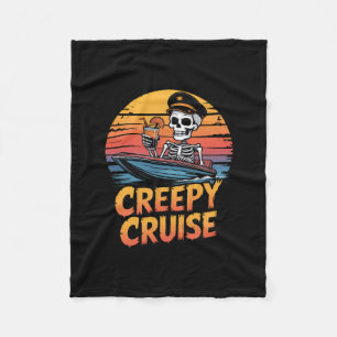 Griezelige Cruise Retro Stingray Halloween Vakanti Fleece Deken