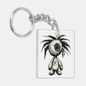 Griezelige Cute Voodoo Pop Illustratie Sleutelhanger (Voorkant Links)