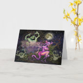 Griezelige dans gevouwen wenskaart kaart (Gele Bloem)