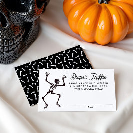 Griezelige Dansende Skelet Baby Shower Luier Raffl Informatiekaartje