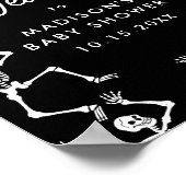 Griezelige Dansende Skeletten Baby Shower Welkom B Poster (Hoek)