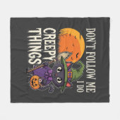 Griezelige Dingen Halloween Kat Heks Ontwerp_1 Fleece Deken (Voorkant (Horizontaal))