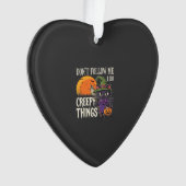 Griezelige Dingen Halloween Kat Heks Ontwerp_1 Ornament (voorkant)