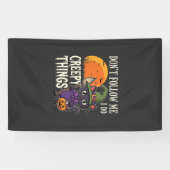 Griezelige Dingen Halloween Kat Heks Ontwerp_1 Spandoek (Horizontaal)