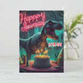 GRIEZELIGE DINOSAURUS VERJAARDAGS HALLOWEENKAART KAART (Staand voorkant)