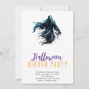 Griezelige Doodgraver Halloween Dinerfeest Kaart