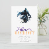 Griezelige Doodgraver Halloween Dinerfeest Kaart (Staand voorkant)