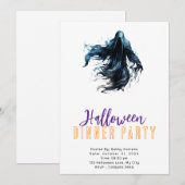 Griezelige Doodgraver Halloween Dinerfeest Kaart (Voorkant / Achterkant)