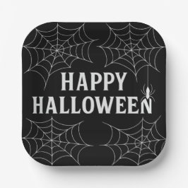 Griezelige Dranken Gelukkig Halloween Spinnenwebbe Papieren Bordje