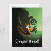 Griezelige Eekhoornschaduw Uitnodiging Briefkaart (Voorkant / Achterkant)