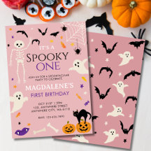 Griezelige Eén 1e verjaardag Halloween Roze