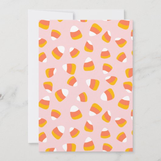 GRIEZELIGE EEN Cute en moderne roze spook uitnodig Kaart (Achterkant)