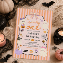 Griezelige Eén Geest Halloween Verjaardagsuitnodig