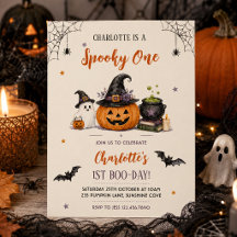 Griezelige Eén Halloween 1e Verjaardag Meisje Gees