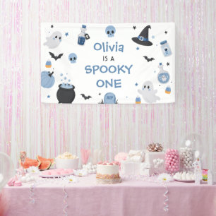 Griezelige Eén Halloween 1e Verjaardag Meisjes Gee Spandoek